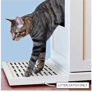 THE REFINED FELINE Litter Catch for The Refined Litter Box White, Solid Wood